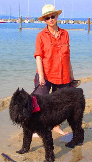 Suzanne Tornquist and her wet dog, Beulah